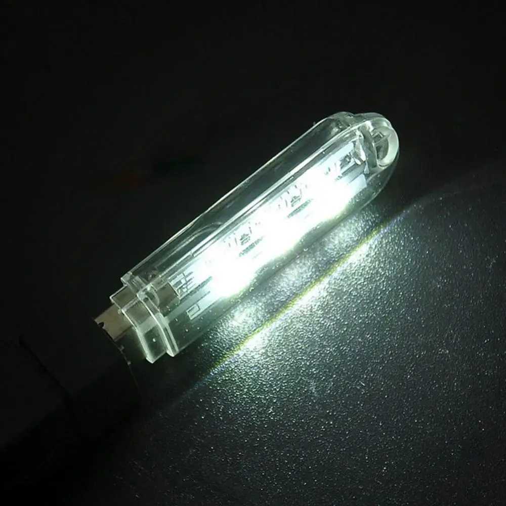 2Pcs Mini Portable Super Bright 3 LED Night Light USB Lamp for PC Laptop Reading