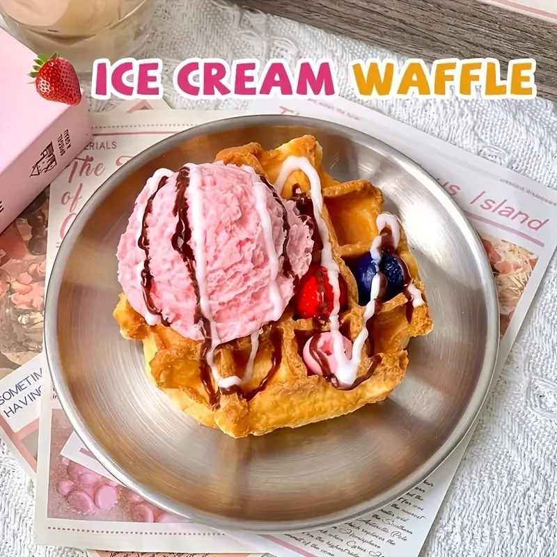 

RandomHandmade Ice Cream Waffle Squishy with Slow Rising and Resilient Texture, Suitable for Desk Decoration, Ideal for Christma