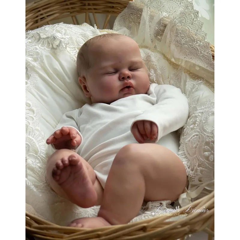 24-calowa już wykończona Reborn Pickle Realistyczna Reborn Toddler Baby Doll Miękkie śpiące dziecko 3D Malowana skóra z widocznymi żyłami