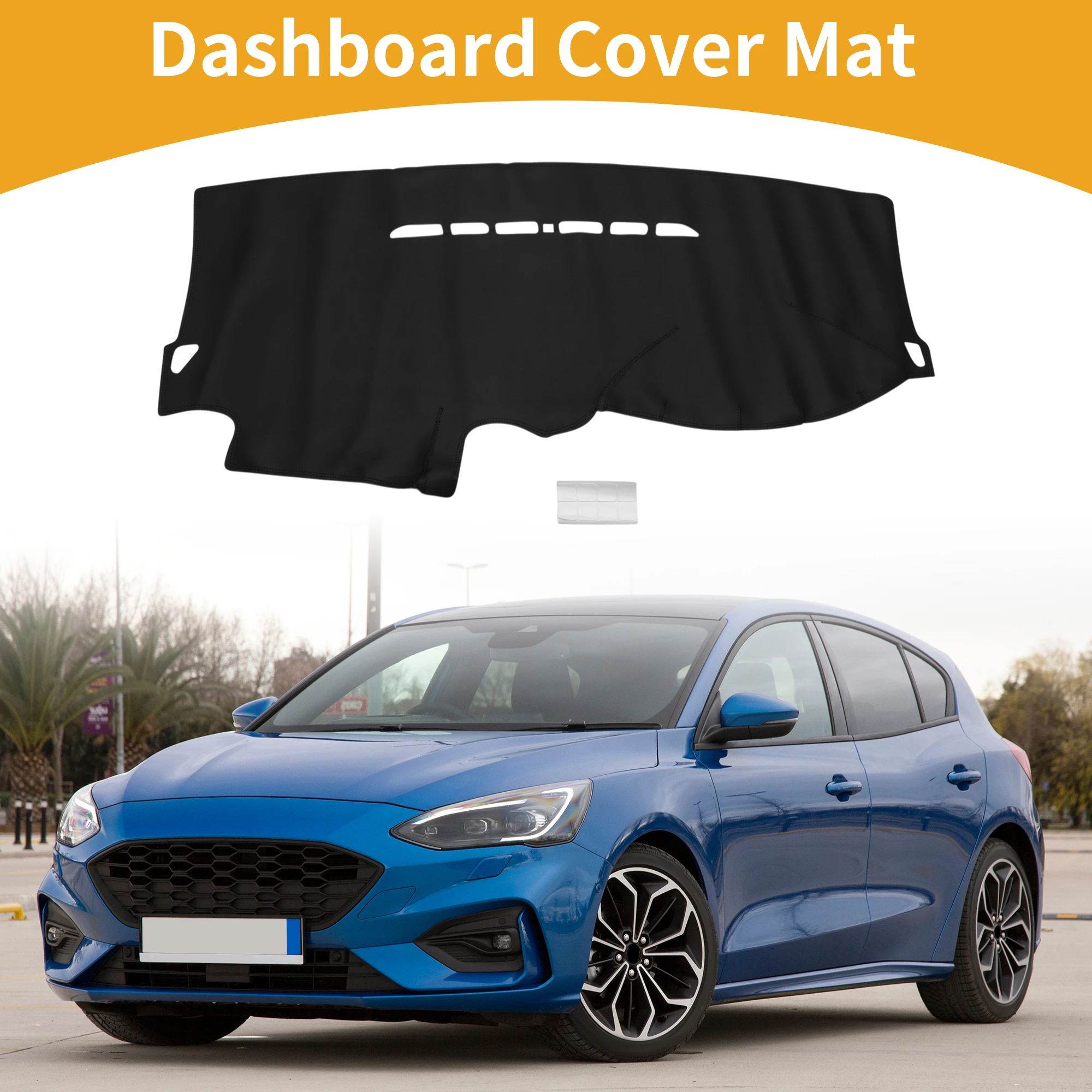 

Чехол на приборную панель UXCELL для Ford Focus 2 MK2 2005-2011, черный, 1 шт., противоскользящий