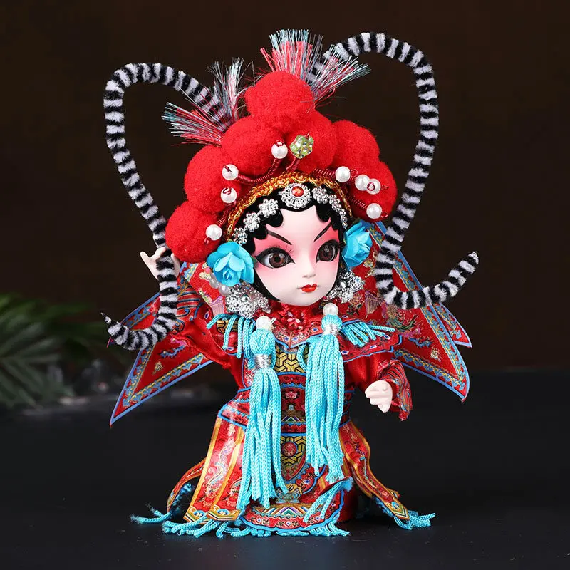 Chinese-style Themed Gifts for Foreigners Peking Opera Facial Makeup Memorabilia Silk Figurine Dolls and Decorative Ornaments