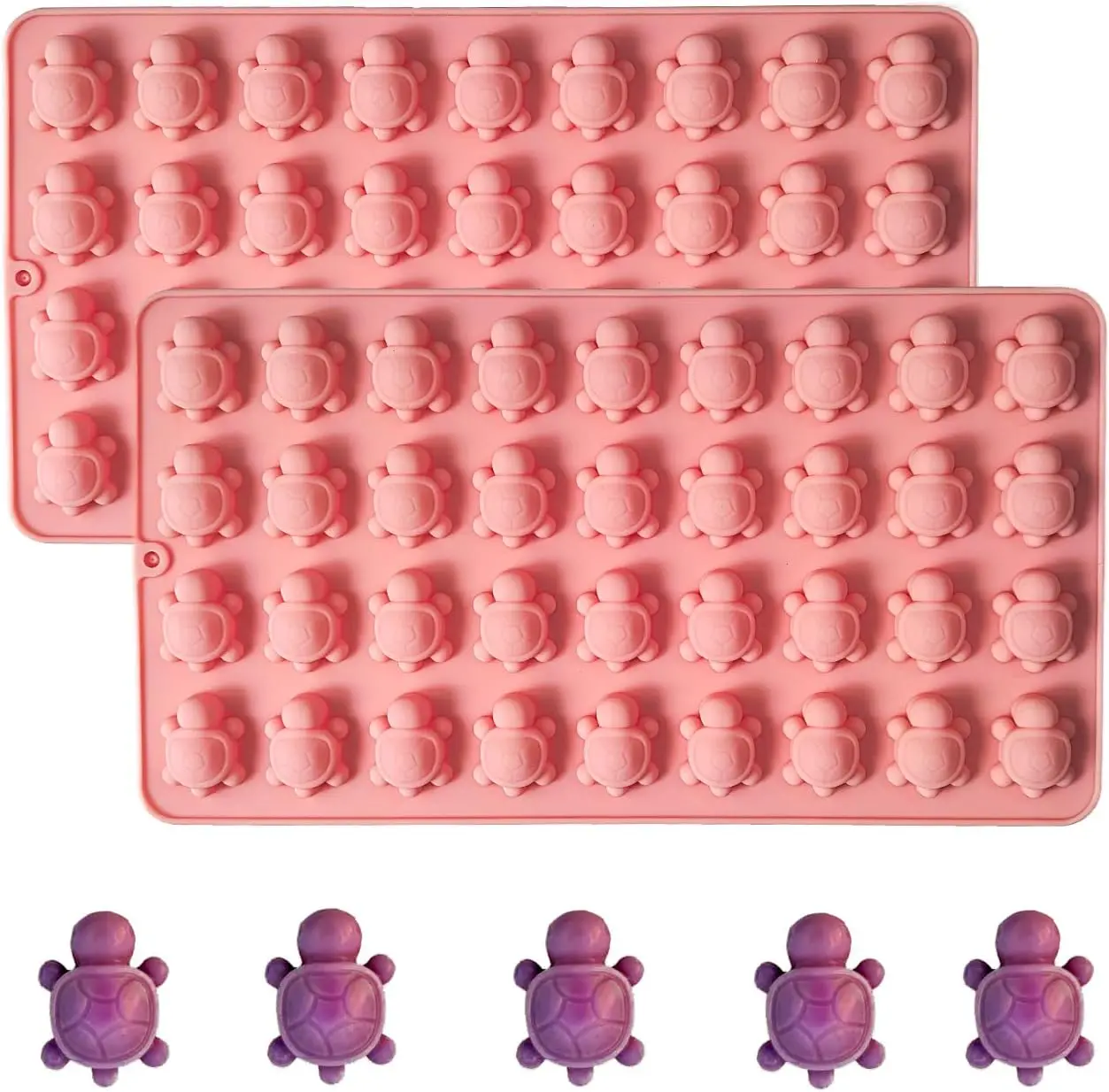72-Cavity Sea Mini Turtle Chocolate Candy Molds Tortoise Sea Animal Gummy Jello Wax Resin Mold for DIY Baking Cake Decoration