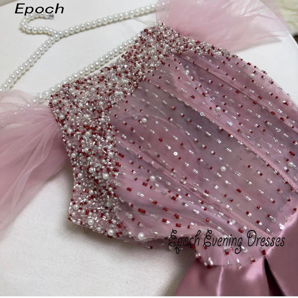 Epoch Evening Dress Elegant A-Line Shiny Sequined Arabia Off The Shoulder A-Line Custom Made Pink Cocktail Prom Gown Sexy Women