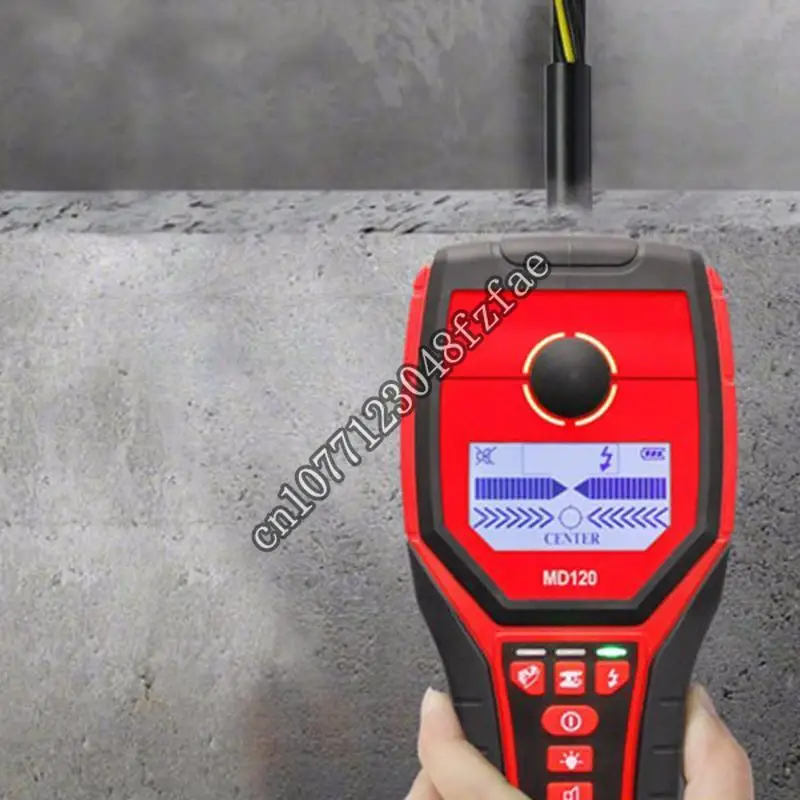 Sensitive Wall Metal Detector AC Live Wire Wood Finder With LCD Display MD120 IP54 About 5 Hours Operation Time Detector