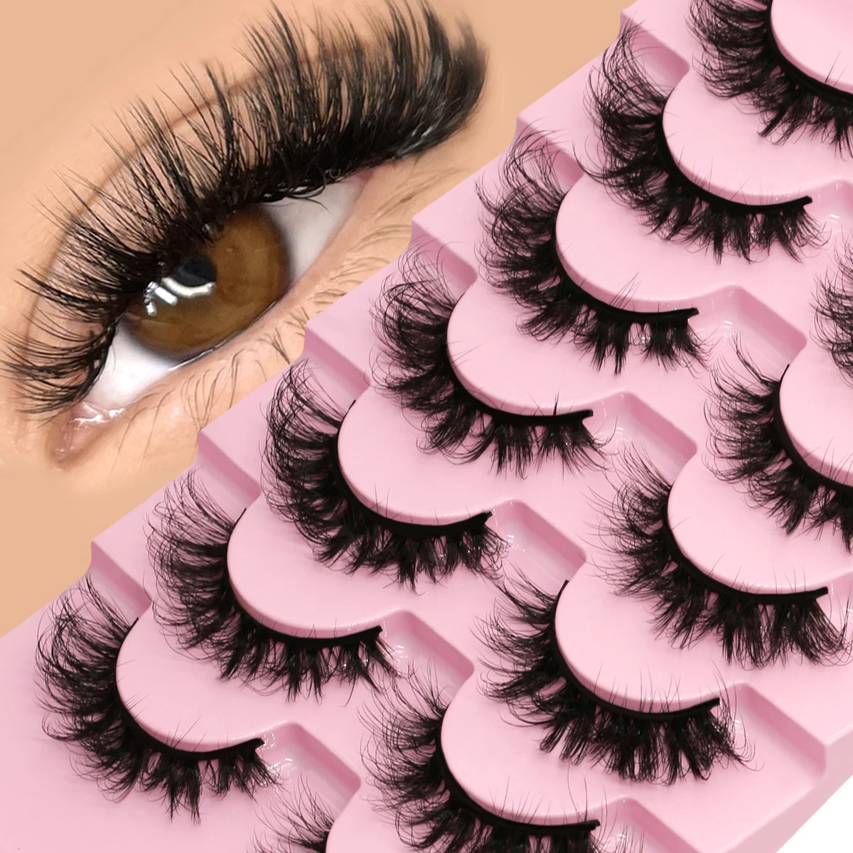 Lasvirey رقيق القط رموش 8D سميكة حجم الرموش دراماتيكية كامل قطاع رموش اصطناعية تمديد فو المنك جلدة ماكياج