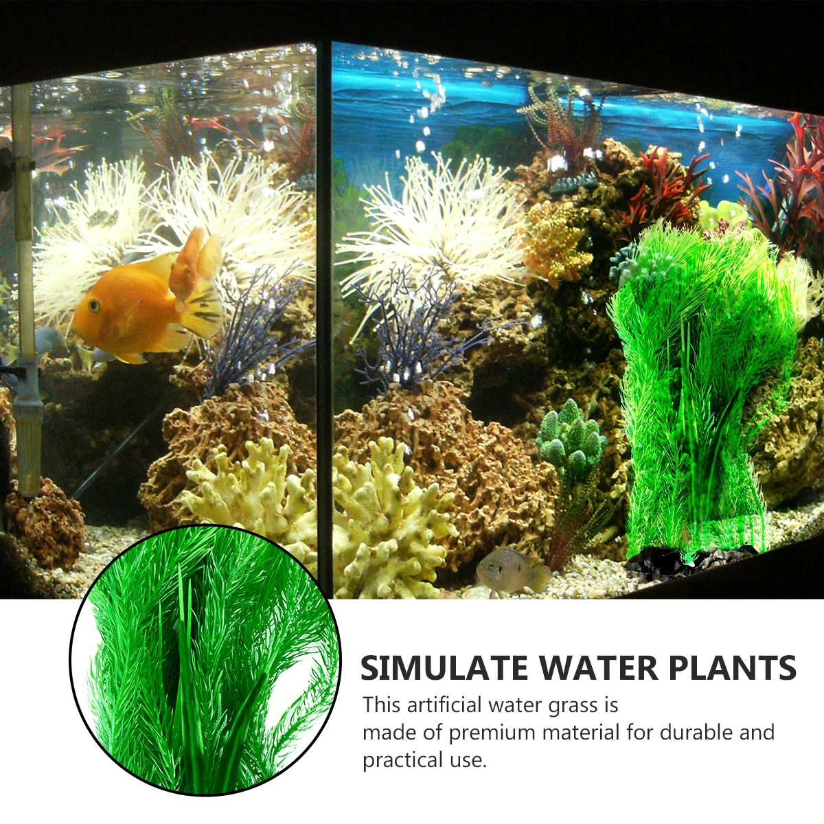

1pc Simulated Water Grass Decor Artificial Aquatic Plant For Fish Tank Aquarium Landscape Green Fake Water Plant Plastic
