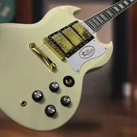 Free Shipping SG Electric Guitar Custom Electric Guitar Yellow Gold Trill Peach Blossom Core Neck and Body Quality Guaranteed
