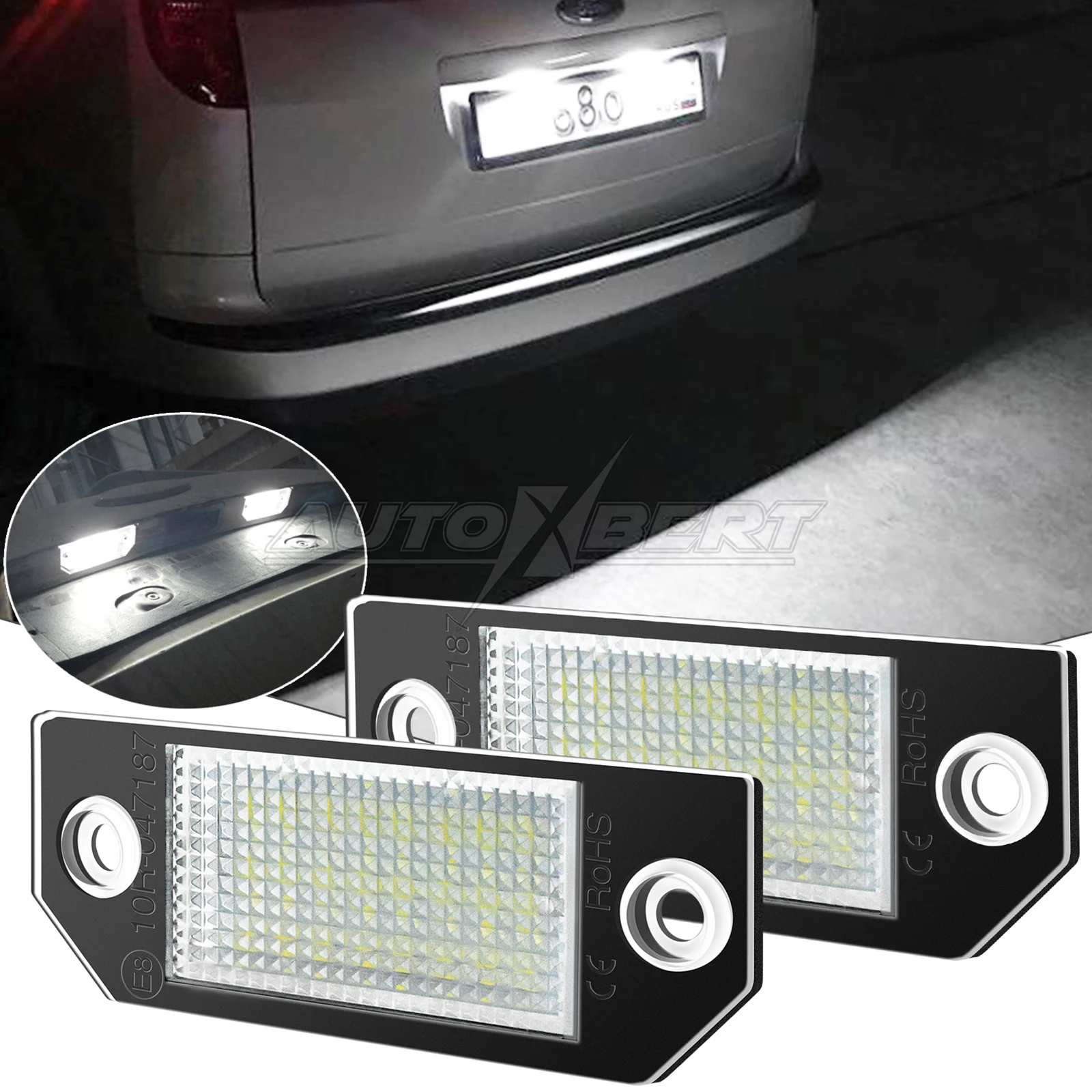 2x LED Number License Plate Light Lamps Lighting Upgrade For Ford Focus 2 ST 225 C Max 2003 2004 2005 2006 2007