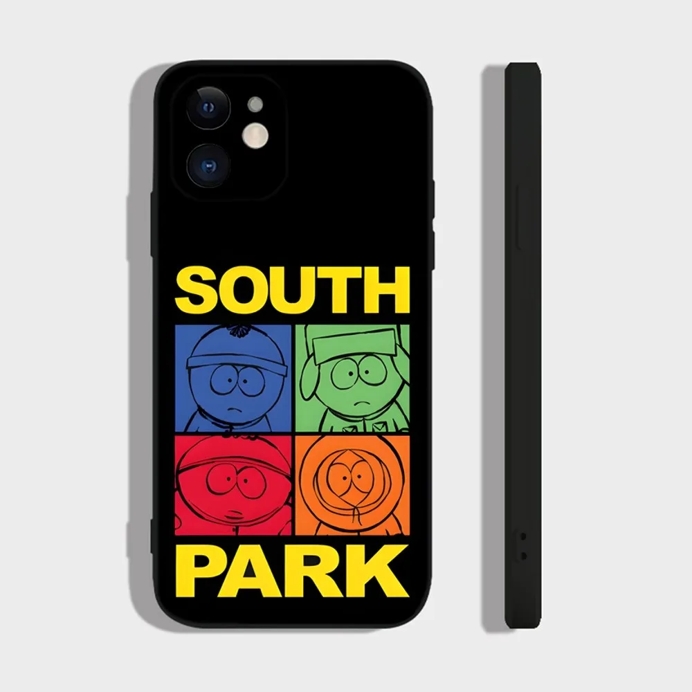 S-South Cartoon P-Park Phone Case For iPhone 16,15,14,13,12,11 Plus,Pro,Max,XR,XS,X,7,8 Plus,SE,Mini Silicone Soft