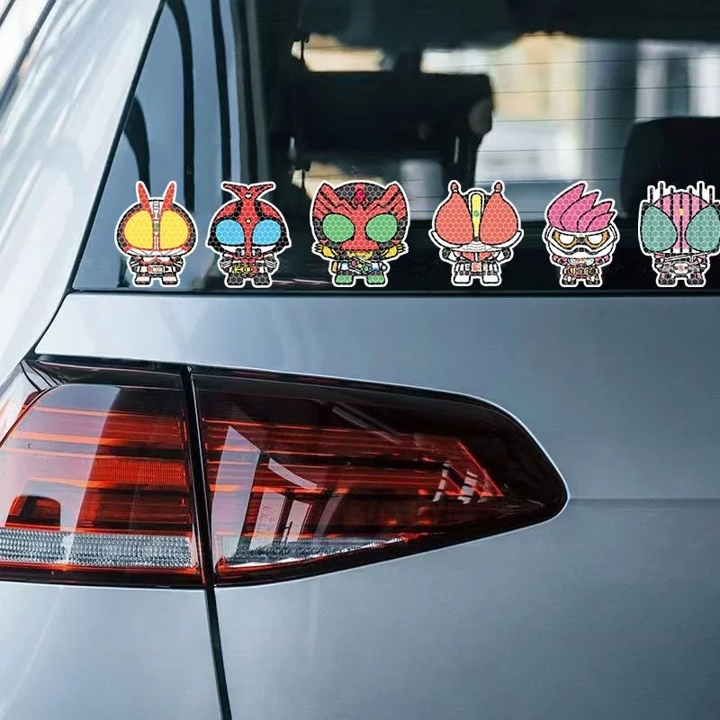 Personalized Kamen Rider car sticker, decorative for car windows and body, scratch cover, reflective sticker for luggage view 6