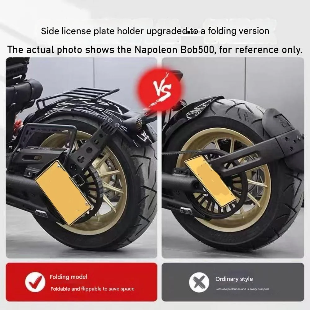 Für Benda Napoleon Bob 250 Motorrad Linker Kennzeichenhalter Klappbares Design Modifikationsteile