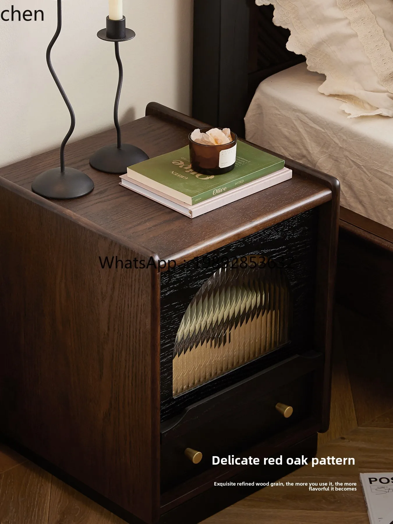 Picture 5: retro bedroom solid wood bedside storage bedside small cabinet household rack locker