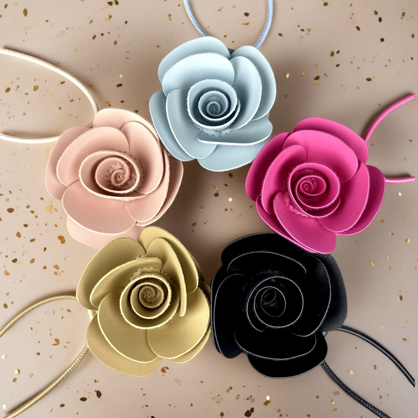 5 Colors Handmade PU Leather Camellia Flower Keychain/Bag Charm-Summer Beach Vibe/Gift-Car/Bag Accessory/Decor-Keychain For Her