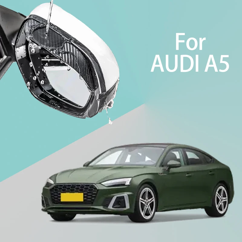 

For AUDI A5 car rearview mirror rain brow thickened carbon fiber texture rearview mirror rain brow