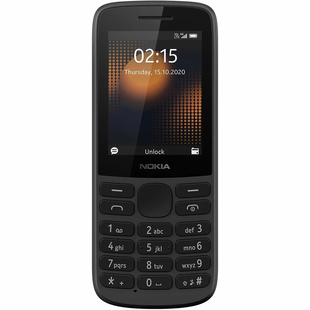 Nokia 215 2020 4G Telefone de Backup 2SIM 2.4 polegadas 1150mAh 3.5mm MP3 Bluetooth 5.0 Rádio FM Botão Físico Telefone Usado Nokia para Idosos