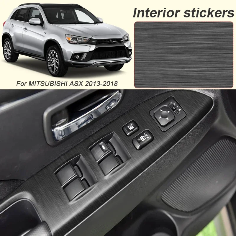 

Car Carbon Interior Sticker Auto Window Lifting Panel Decal For MITSUBISHI ASX 2013-2018 LHD Gear Door Protective Film Accessory