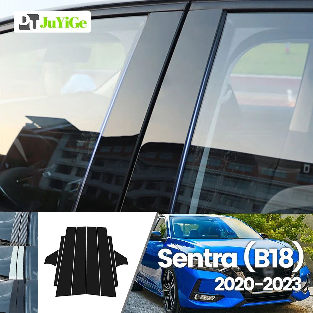 

For Nissan Sentra B18 2020-2023 2021 2022 Bright Black Carbon Fibre Window Door B C Sticker