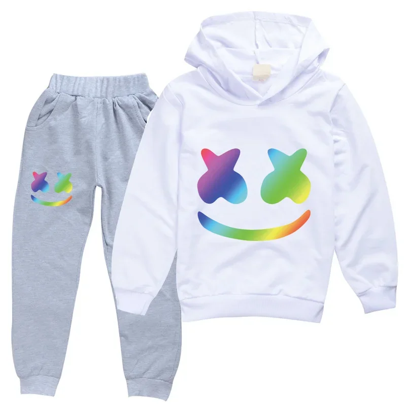 DJ Marsh mello Frühlings saison Herbst Kleidung Set Kinder Hoodies und Hosen Anzug Kleinkind Jungen Trainings anzug Teen Mädchen Casual Outfits