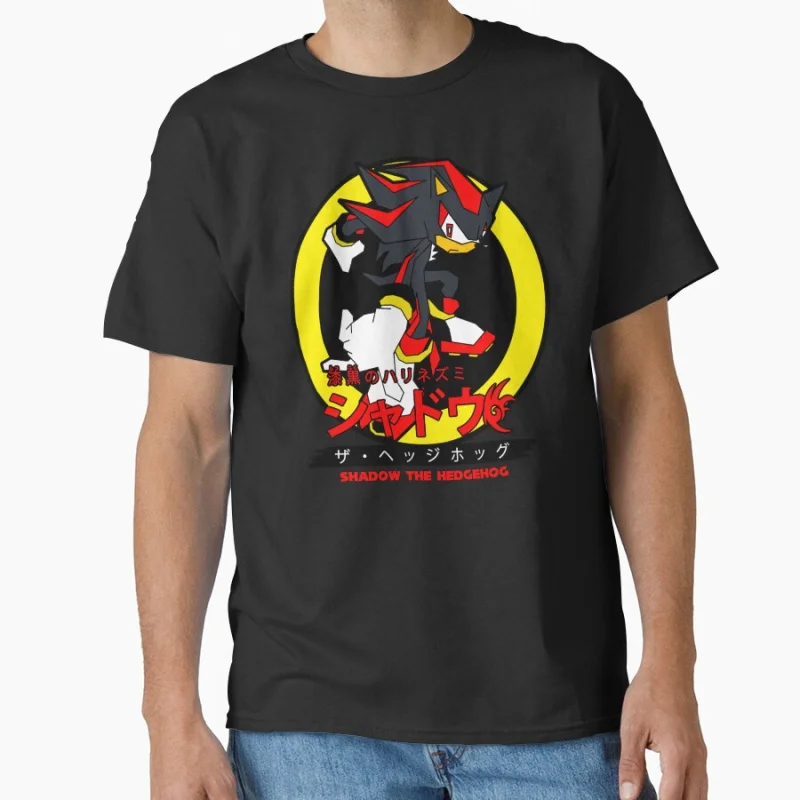 

1021 Cute Sonic Shadow the Hedgehog Gift T shirt for man Large size Tops Anime Graphic Print Y2k Clothes Cartoon Tee