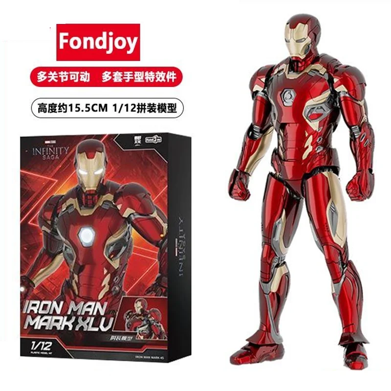 1:12 Original Fondjoy Iron Man Mk45 Mk1 Mk2 Mk3 Mk4 Mk5 bricolage jouet figurine Tony Stark légende Collection Anime modèle enfants cadeau