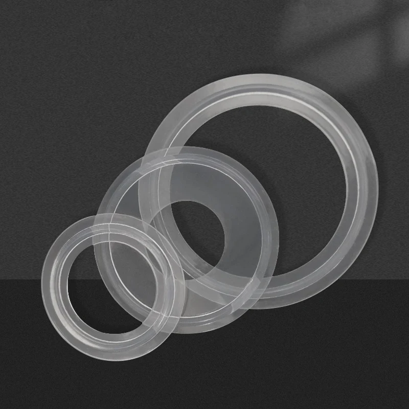 

5pcs High Transparent Silicone 1.5 "2" 2.5 "3" 3.5 "4" three-clip Sanitary Silicon Sealing Gasket with ring Homemade Food grade