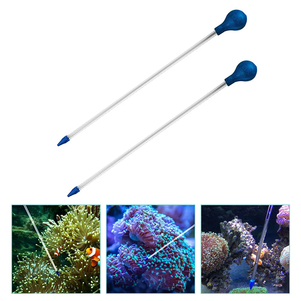

2Pcs Coral Feeder Tube Premium Silicone Glass Aquarium Fish Tank Supplies Durable Long Lasting Easy Carry Store