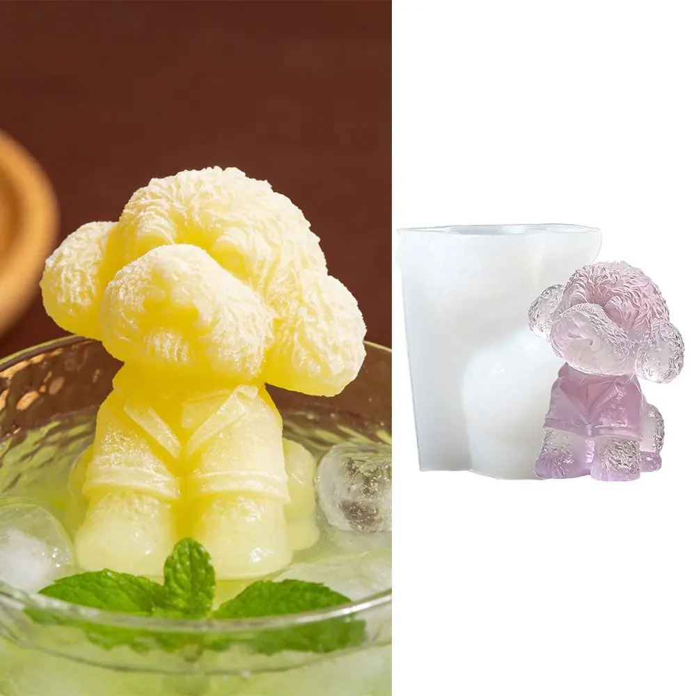 3D Dog Silicone Candle Mold Sitting Cat Handmade Ice Cube Mold Simulated Non-stick Aromatherapy Candle Mold Plaster
