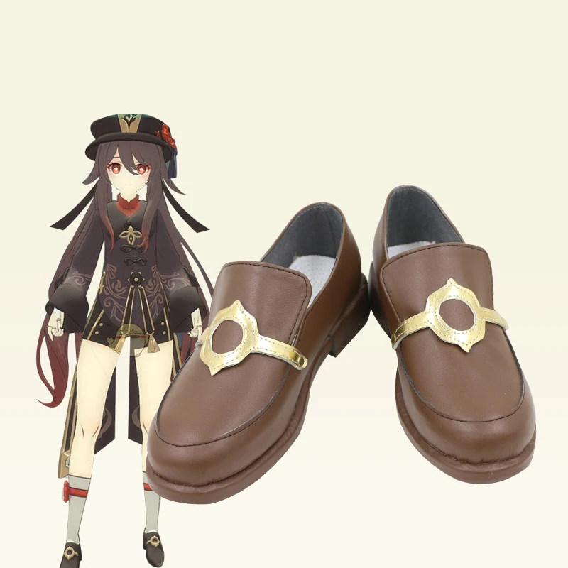 Gra RPG Genshin Impact HuTao Cosplay włócznia broń Hall mistrz Hu peruki z długimi włosami Lolita buty buty HuTao Xue JiMei rekwizyty akcesoria