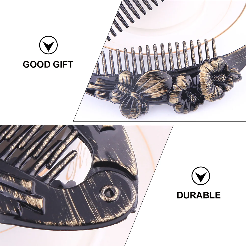 

6Pcs Vintage Flower Fish Hair Clips Retro Banana Hairpins for Women Plastic Ponytail Holder Non-Slip Hair Accessories