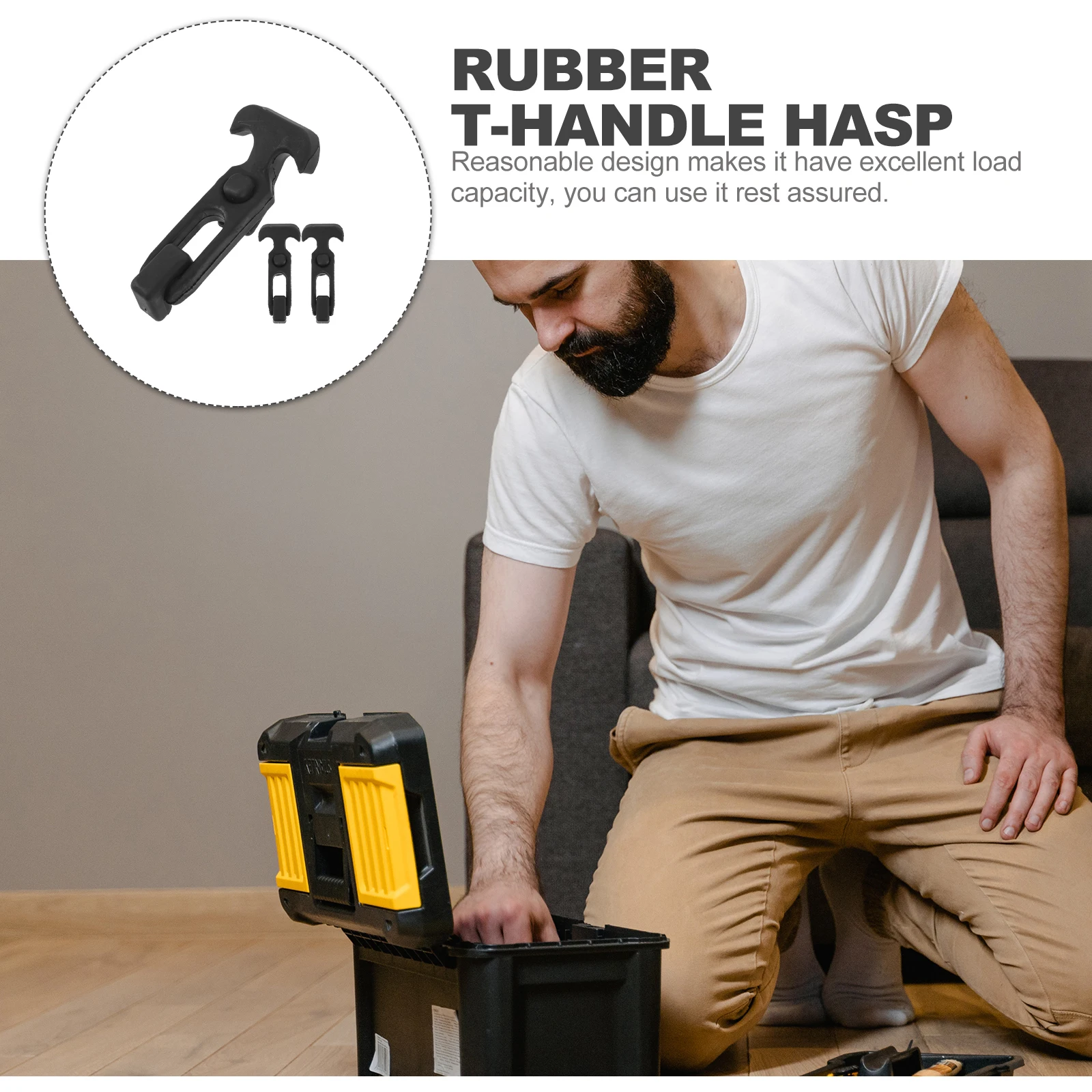 

Shock Absorbing T-handle Latches Rubber Draw Hasp for Toolbox Cooler Door Durable Flexible Vibration Absorbing Joint Preloading