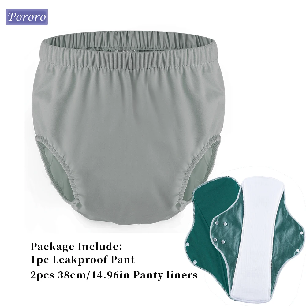 Washable Reusable Adult Cloth Diaper with Large Size Cotton Yarn Panty Liner Incontinence Pants Waterproof Protection Underwear