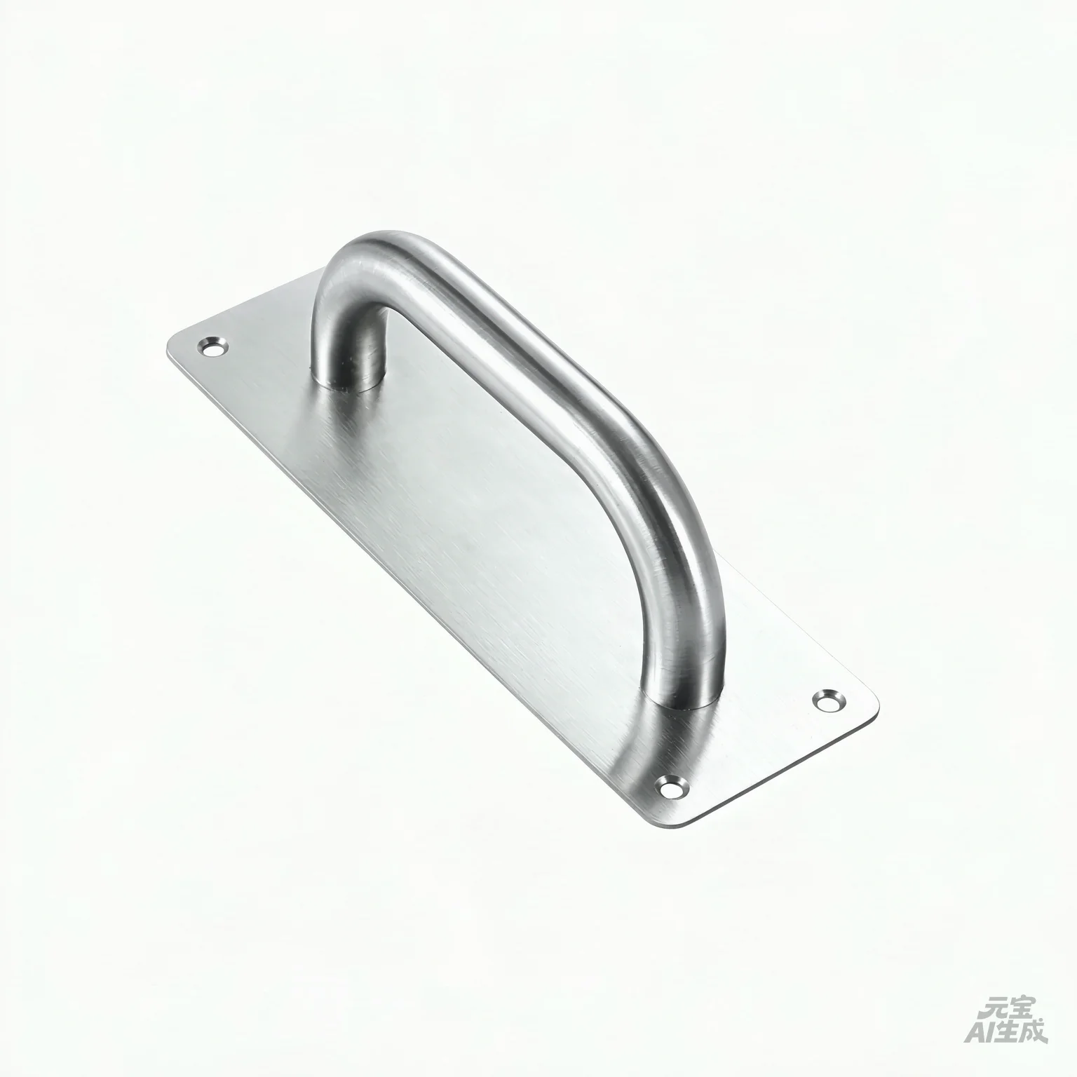 Modern Stainless Steel Pull Handle | Heavy Duty Door Handle with Mounting Plate | Brushed Metal Finish
