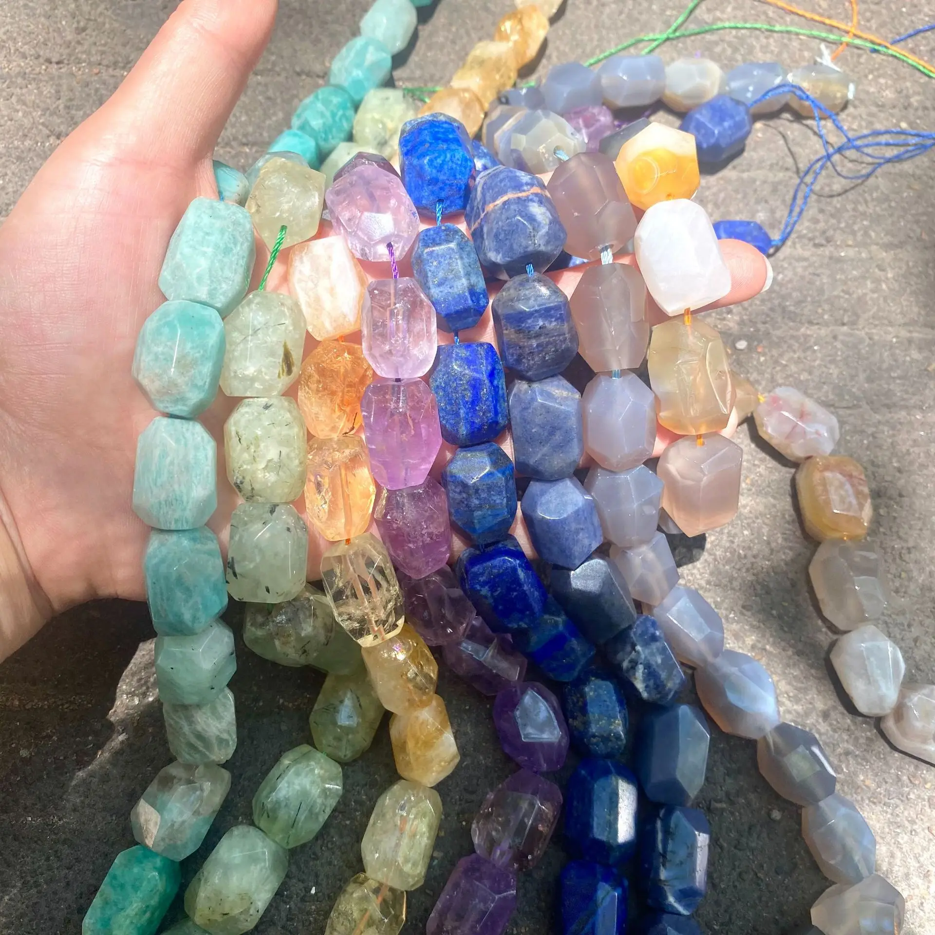15*20mm natural crystal raw stones jade versatile machine-cut semi-finished beads diy jewelry accessories bracelets necklaces