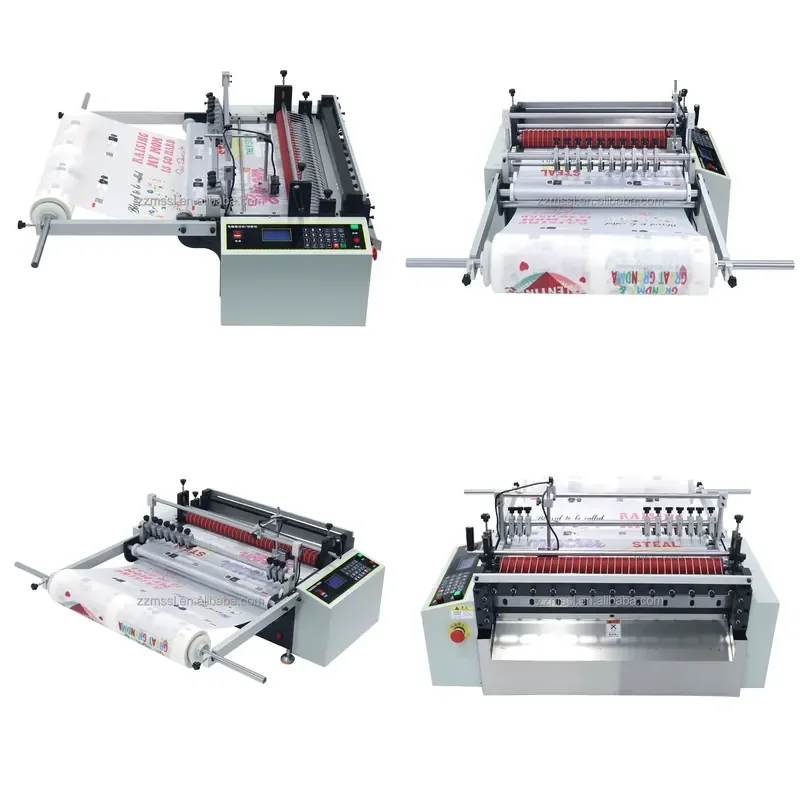 Double arm irregular length positioning cutting machine for DTF/PVC film PET transfer sticker roll to sheet cutting machine