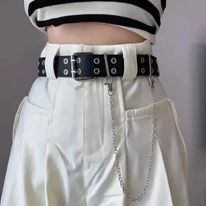 Mujeres de aleación de moda Cadena de cinturones de lujo para cuero genuino Nuevo estilo Pin de estilo hebillas Decorativas Decorativas Retro Decorativo Punk 10 mejores cinturones de cintura de ventas - №5