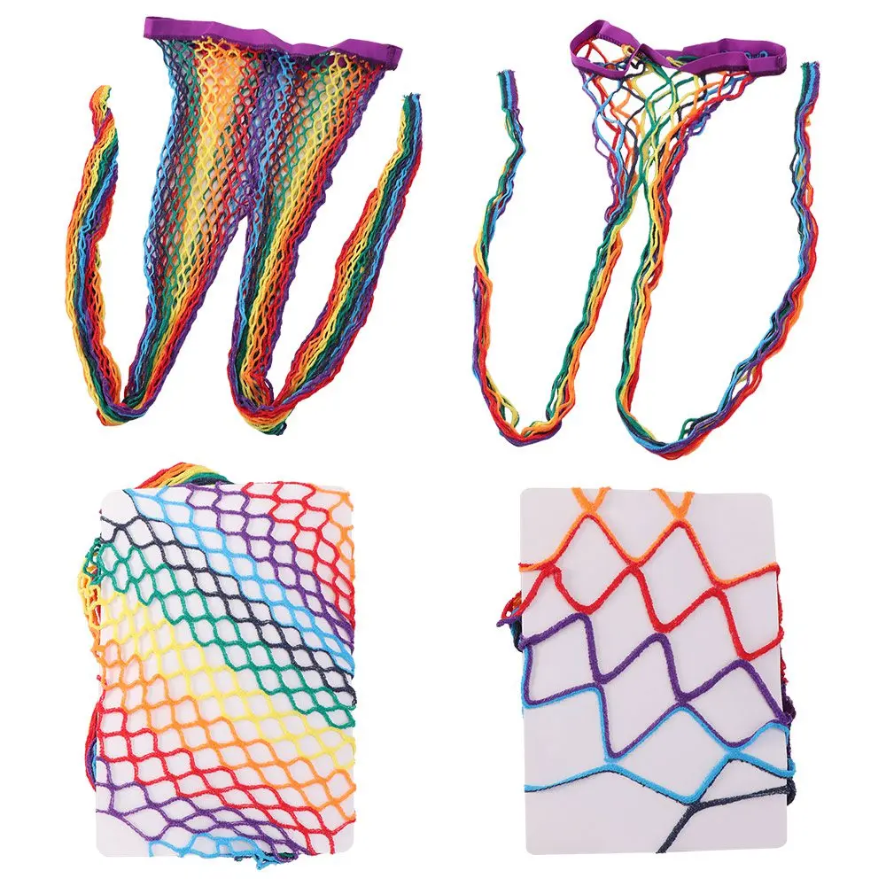 Y2K Rainbow Fishnet Stockings Large Mesh Colorful See-through Tights Dopamine Hot Girl Style Sexy Mesh Stockings Girls