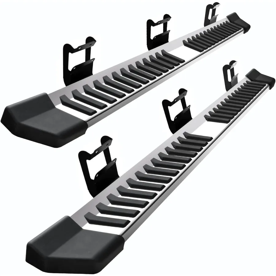 

Пара подножек для Ford F150 Crew Cab 2015-2026 годов, 4-дверные грузовики, 6-дюймовые стержни из нержавеющей стали с широким V-образным вырезом, черные