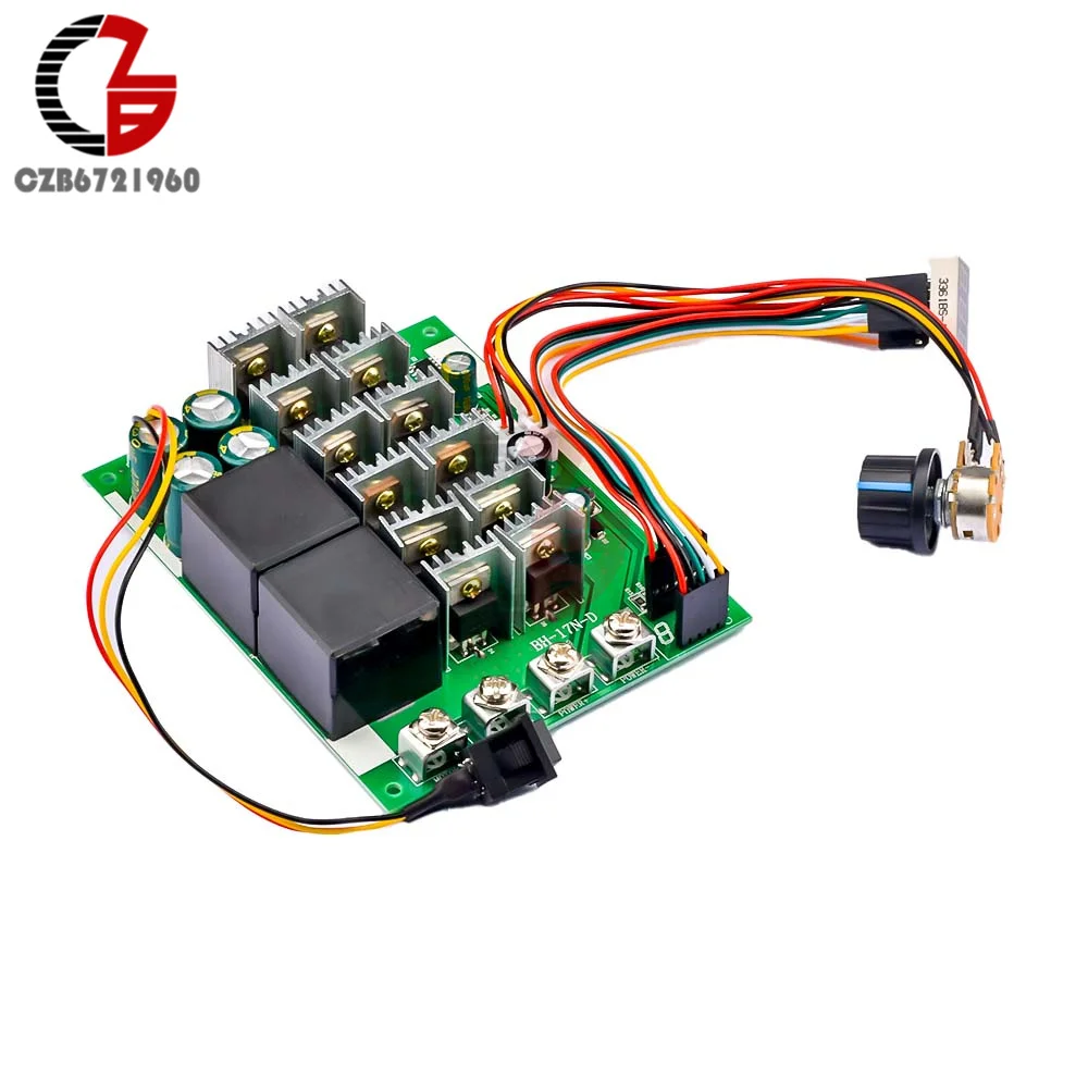 DC 10V-55V 60A DC Brush Motor Speed Controller Governor Bidirectional Reverse Switch PWM Motor Speed Controller 12V 24V Governor