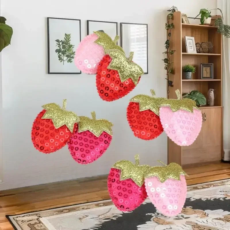 20Pcs 스팽글 딸기 패치 바느질 Appliqued DIY Hiarpin 액세서리에 의류 장식을 봉제