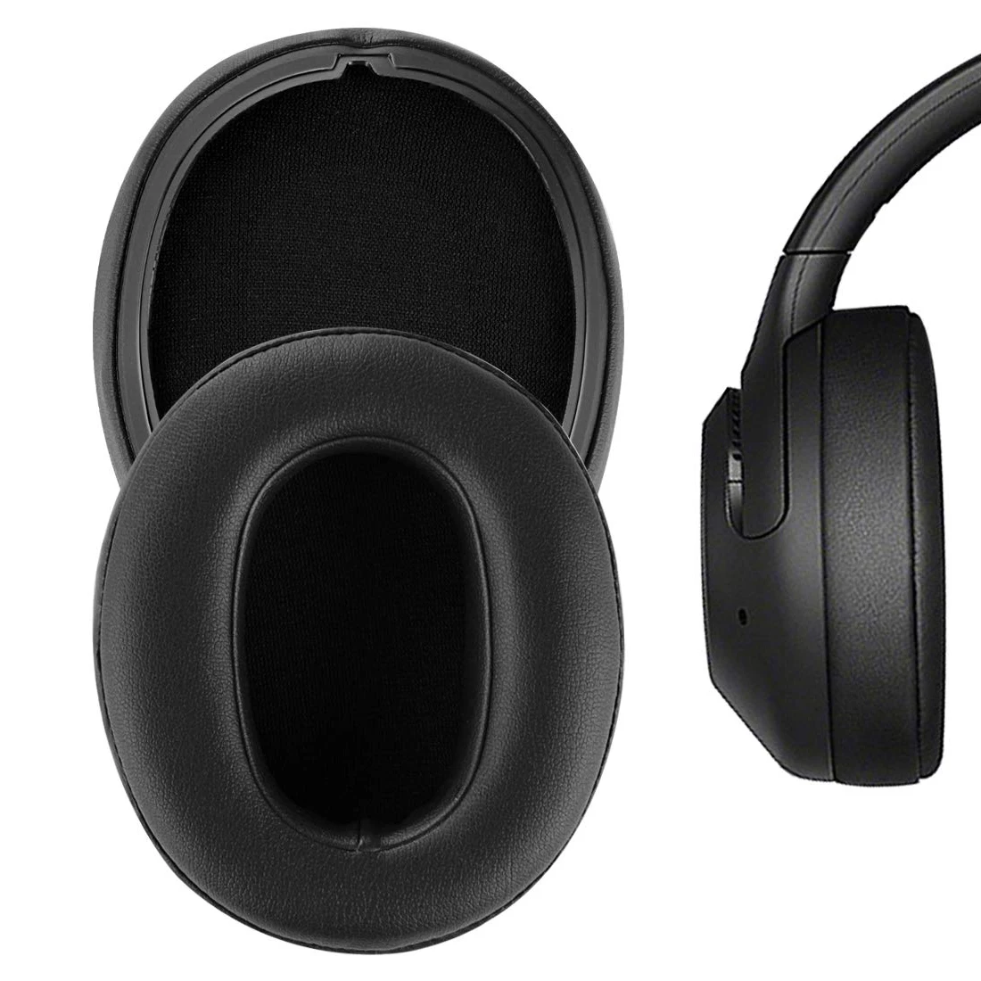 Almohadillas para los oídos INF para auriculares Sony WH-XB900N, almohadillas de repuesto negras, 1 par
