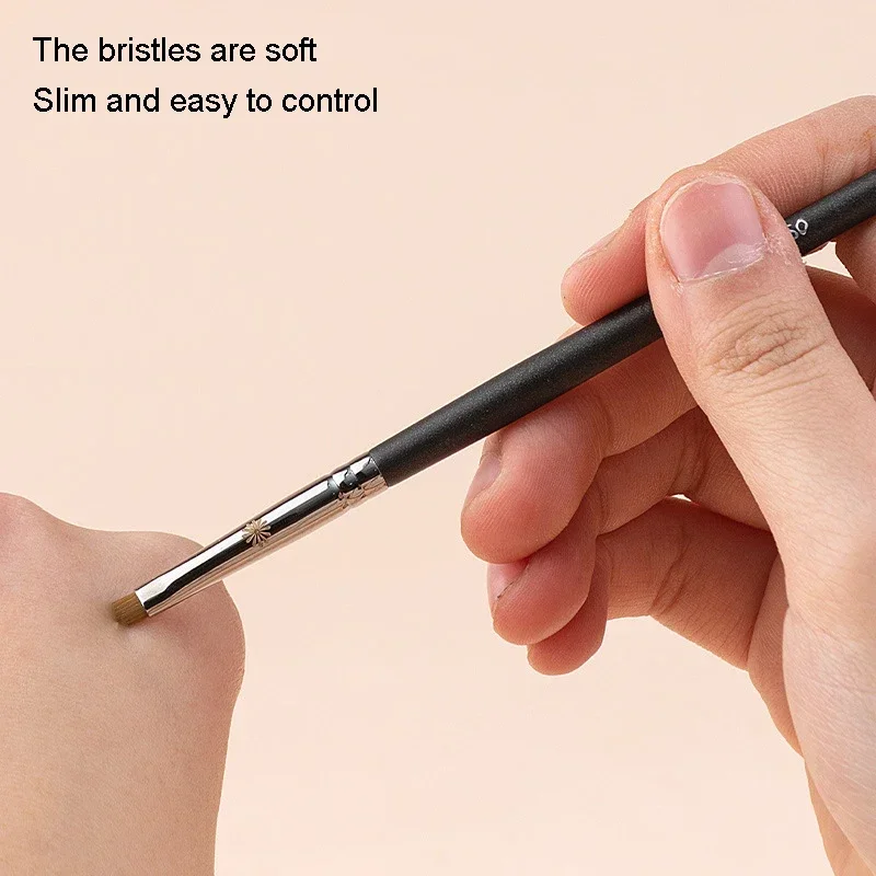 เครื่องมือแต่งหน้าอายแชโดว์แบบแบนไม้ Handle Eyeliner แปรงแต่งหน้า Eyebrow คอนซีลเลอร์แปรง Microbrush อุปกรณ์เสริม de maquillage