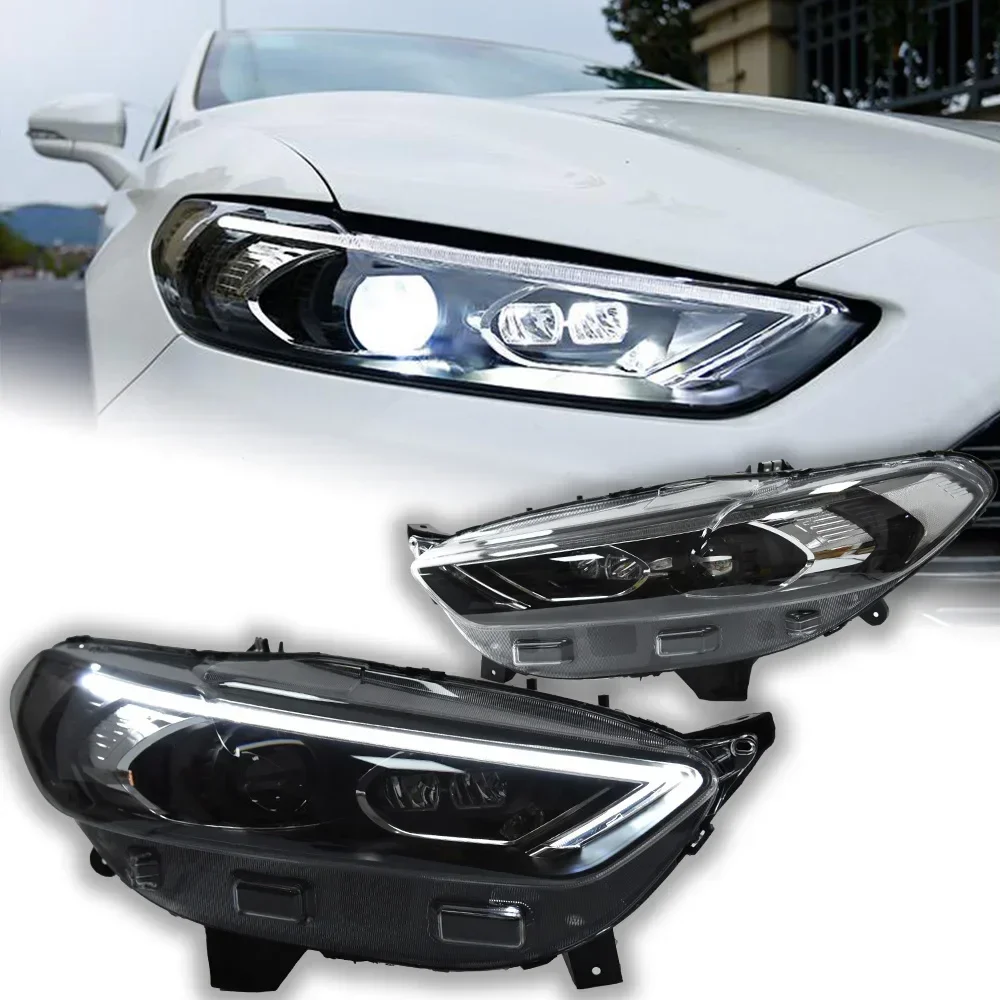 STLFCar Lights for Ford Fusion Headlight Projector Lens 2013-2016 Mondeo Signal Head Lamp LED Headlights Drl Automotive Accessor