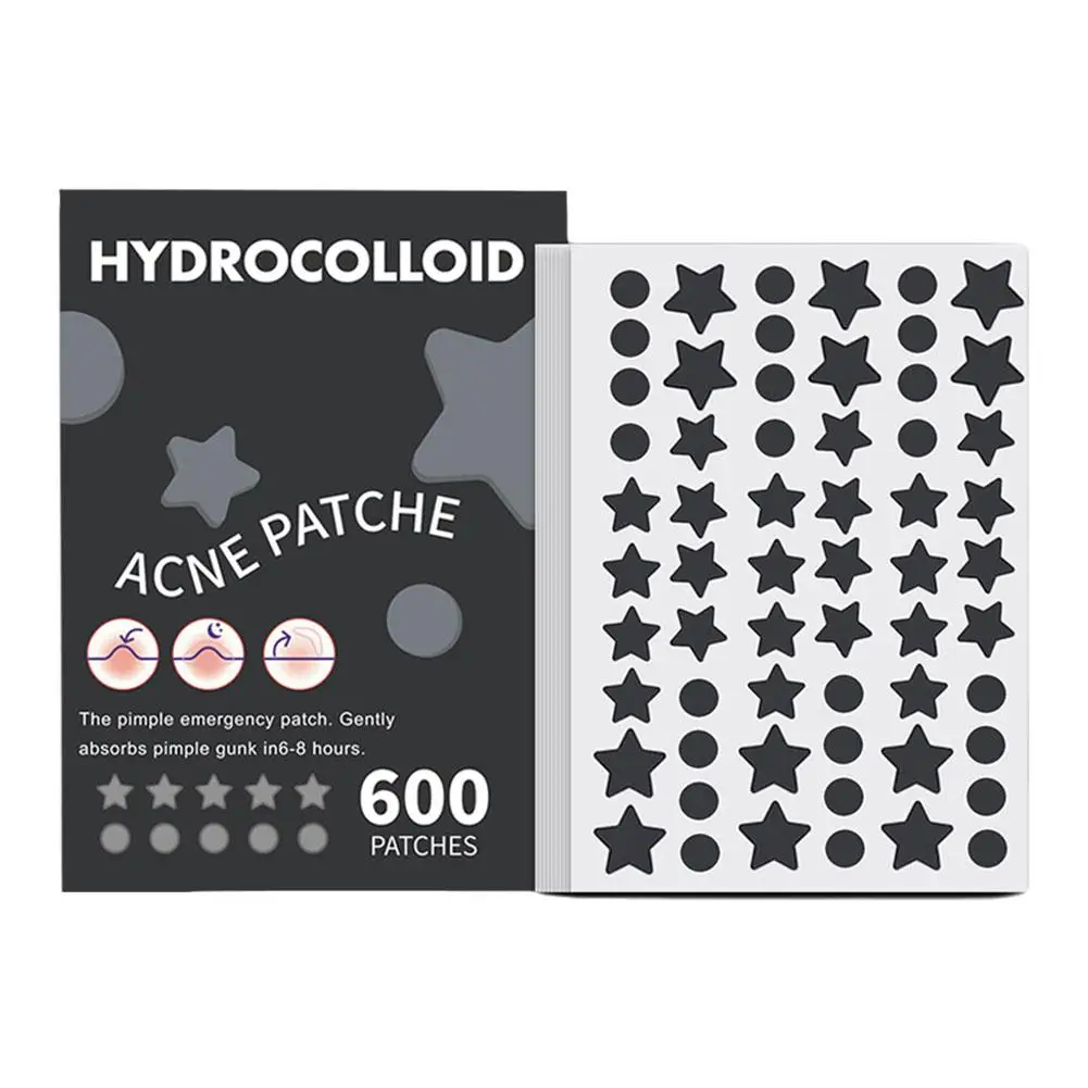 New 600pcs Star Acne Patch Mild Non-irritating Lightens Acne For Blackheads Closed Comedones Hydrocolloid Acne Sticker O5O4