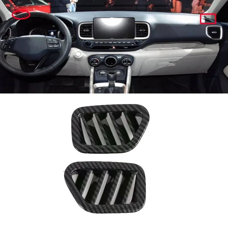 LHD For Hyundai Venue 2019 2020 2021 2022 ABS Interior Accessories Steering Wheel Cover Gear Shift Cover Air Condition Cover