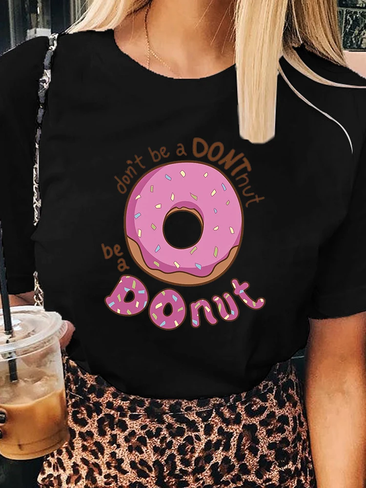 Women Donut T shirt Lovely Clothing Lady Short Sleeve Casual Cartoon Fashion Clothes Print Tee Top Tshirt Female Graphic T-shirt