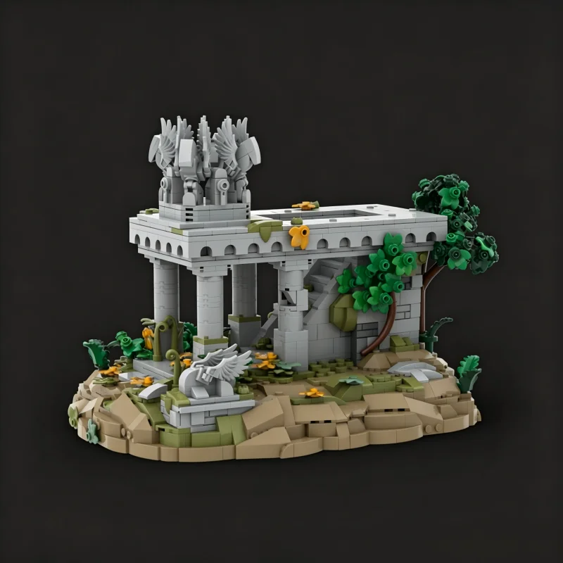 

Summit of Amon Hen MOC Building Blocks Ancient Hilltop Ruin Model DIY Assembly Bricks Creative Desktop Display Toy