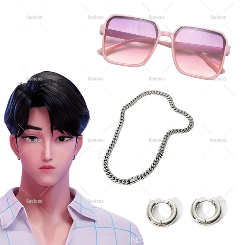 Anime Movie Demon KPOP Saja Boys Jinu Cosplay Glasses Prop Earrings Necklaces Huntrix Women Men Halloween Roleplay Suit Props
