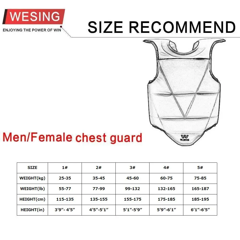 WTF Taekwondo Chest Protector Solid Reversible Chest Guard Body Protector Kids Leather Belt Karate Equipment Fot Adults Children