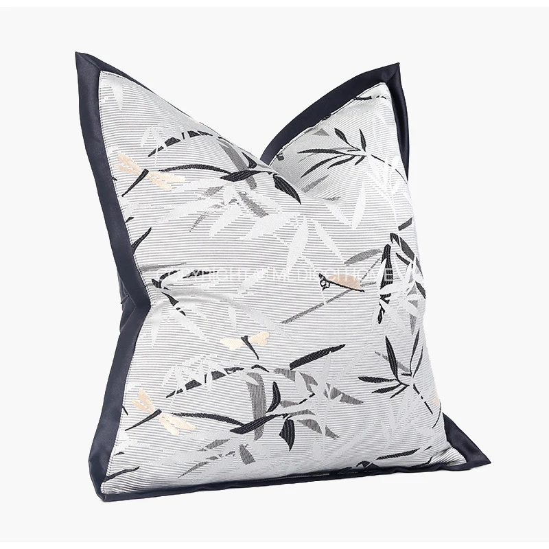Medicci Home Modern Dragonfly Plants Decorative Pillow Case High Precision Embroidered Cushion Cover Farmhouse Living Room Decor