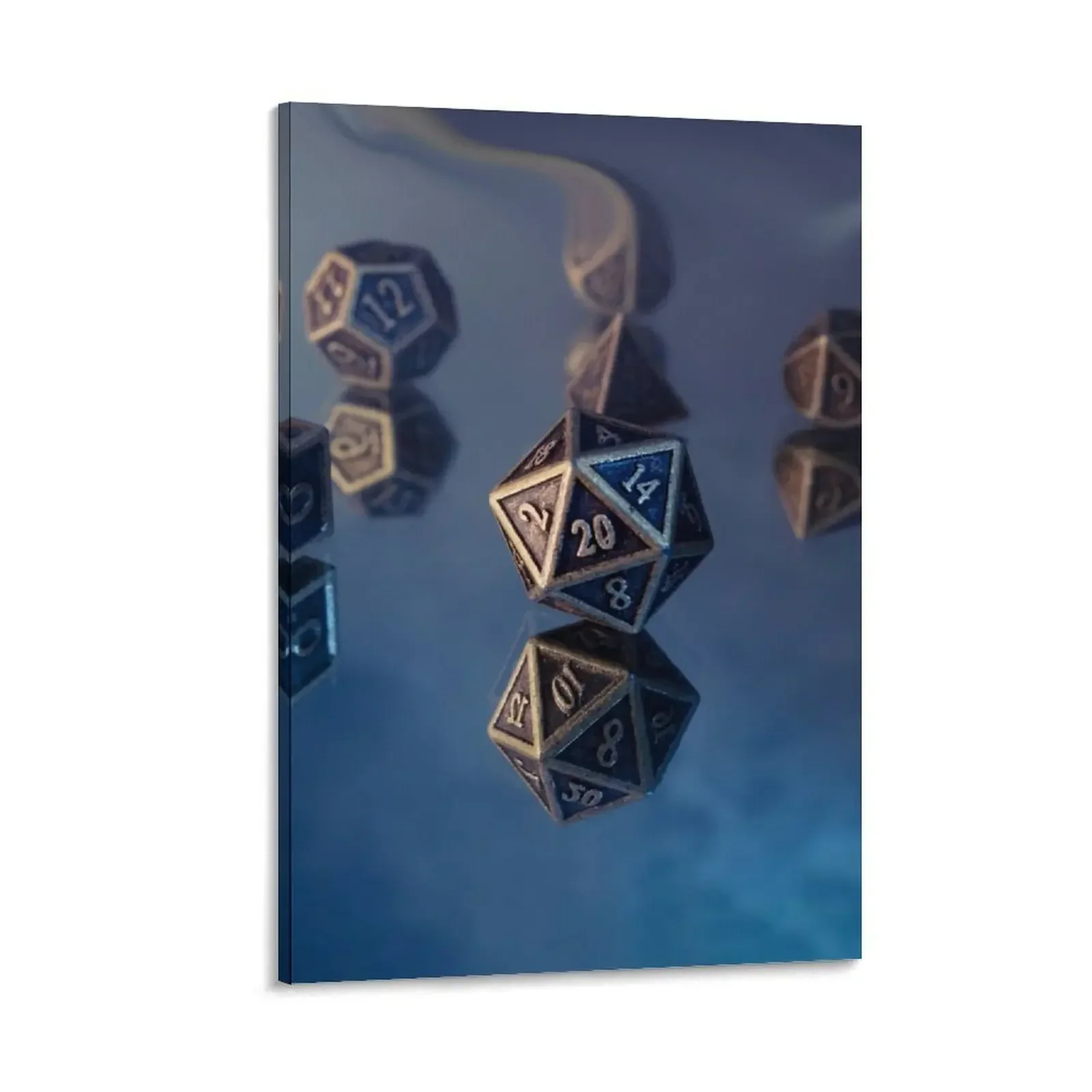 

Bronze colored rpg dice in the astral sea Canvas Painting decor room decors aesthetic cute room decor wall decoration painting